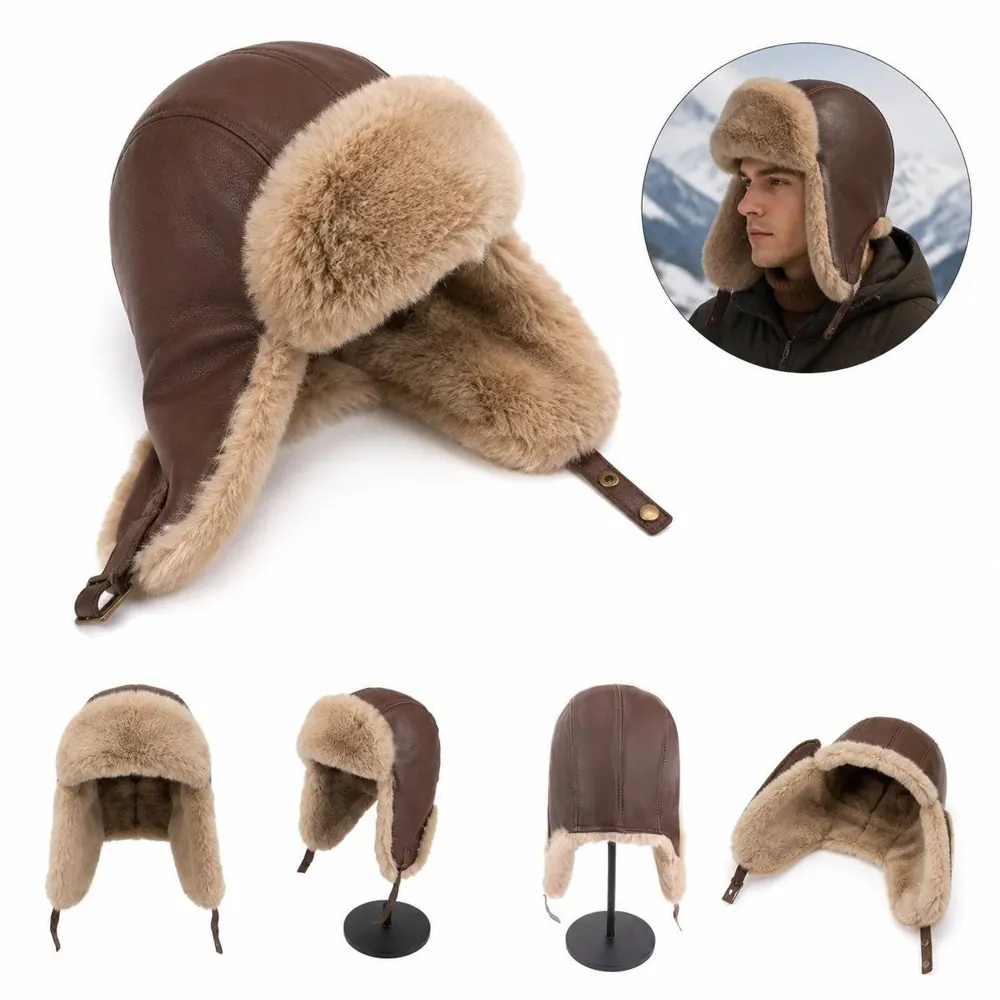 Winter Trapper Hat Windproof Ear Flap Cap for Cold Weather 2