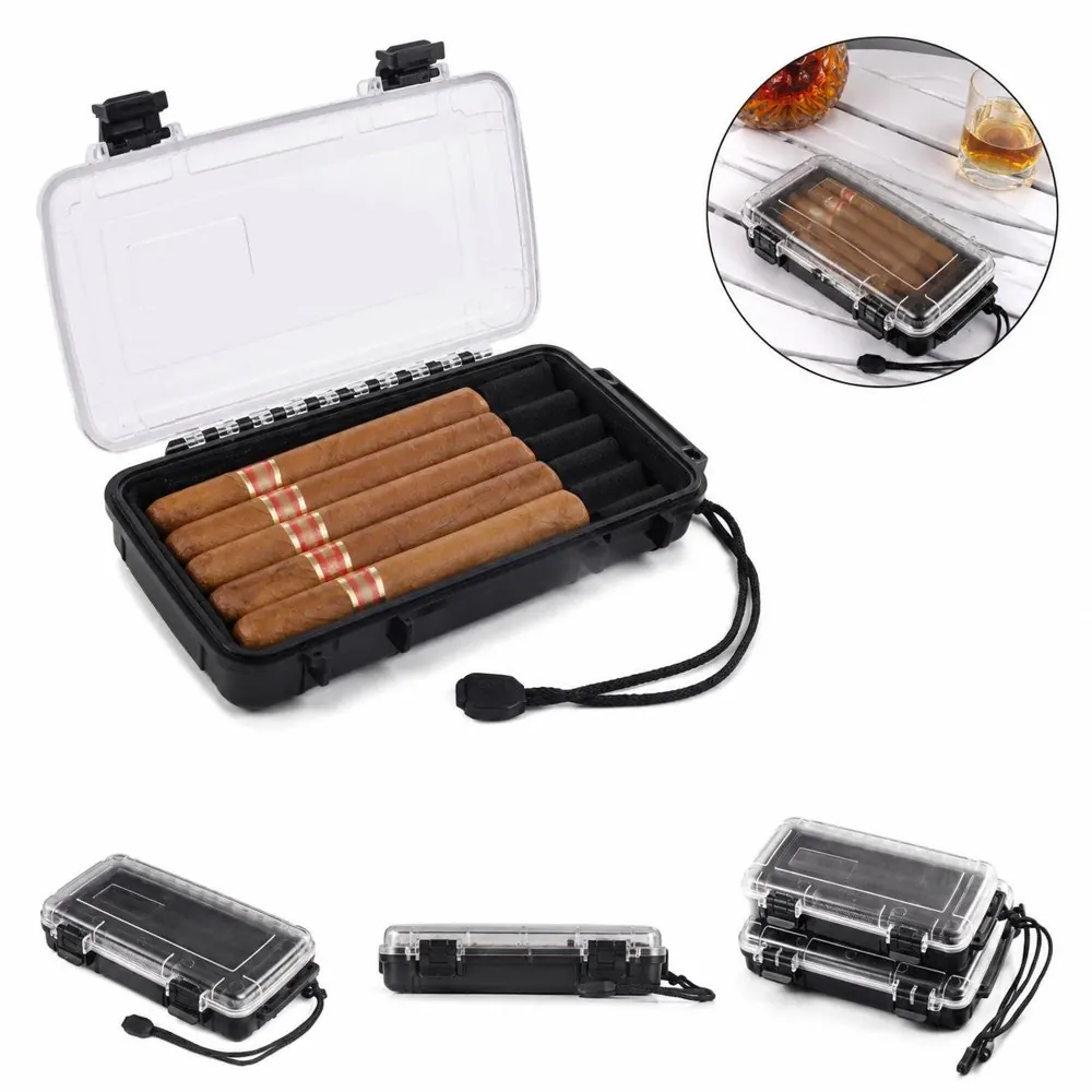 Waterproof Travel Cigar Case for 2 Cigars, Durable Plastic 2
