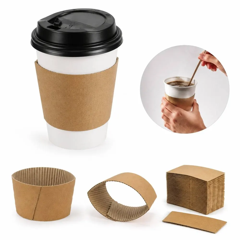 Custom Printed Kraft Cup Sleeves for Hot Beverages 2