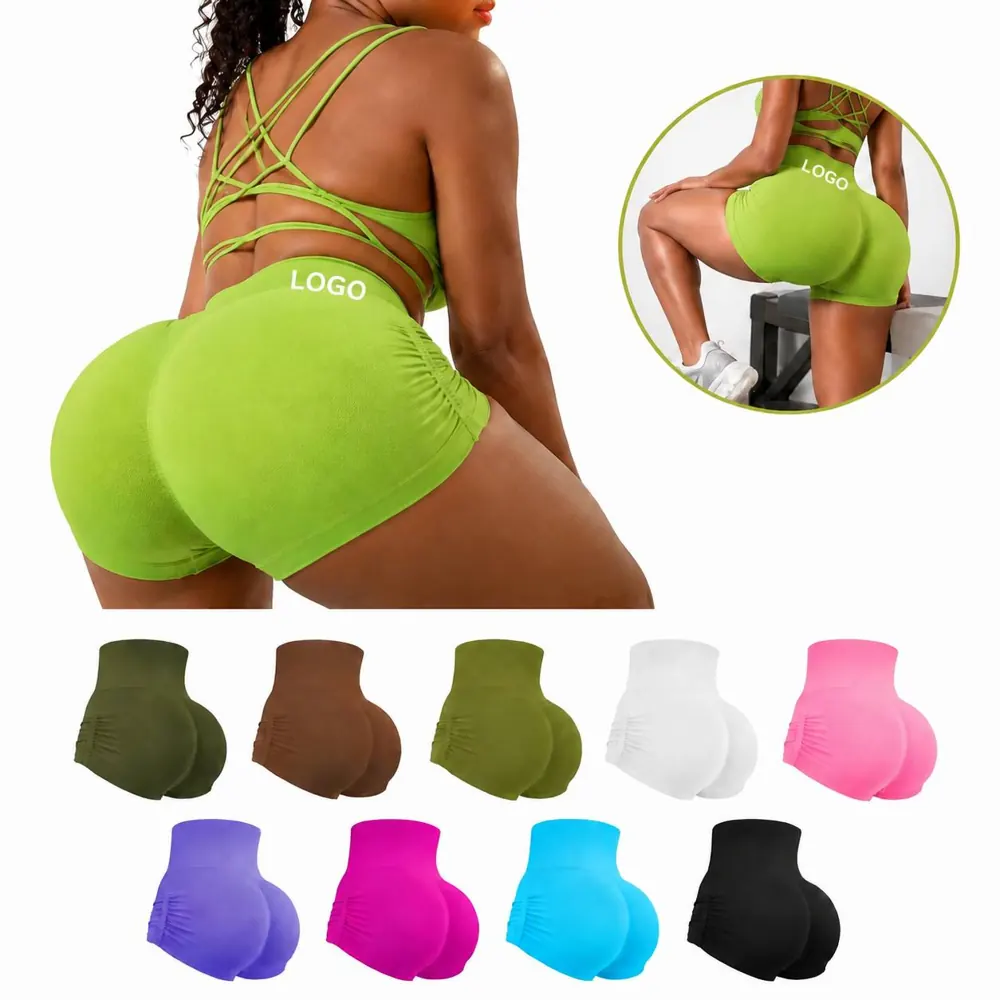 High Waist Seamless Yoga Shorts with Tummy Control