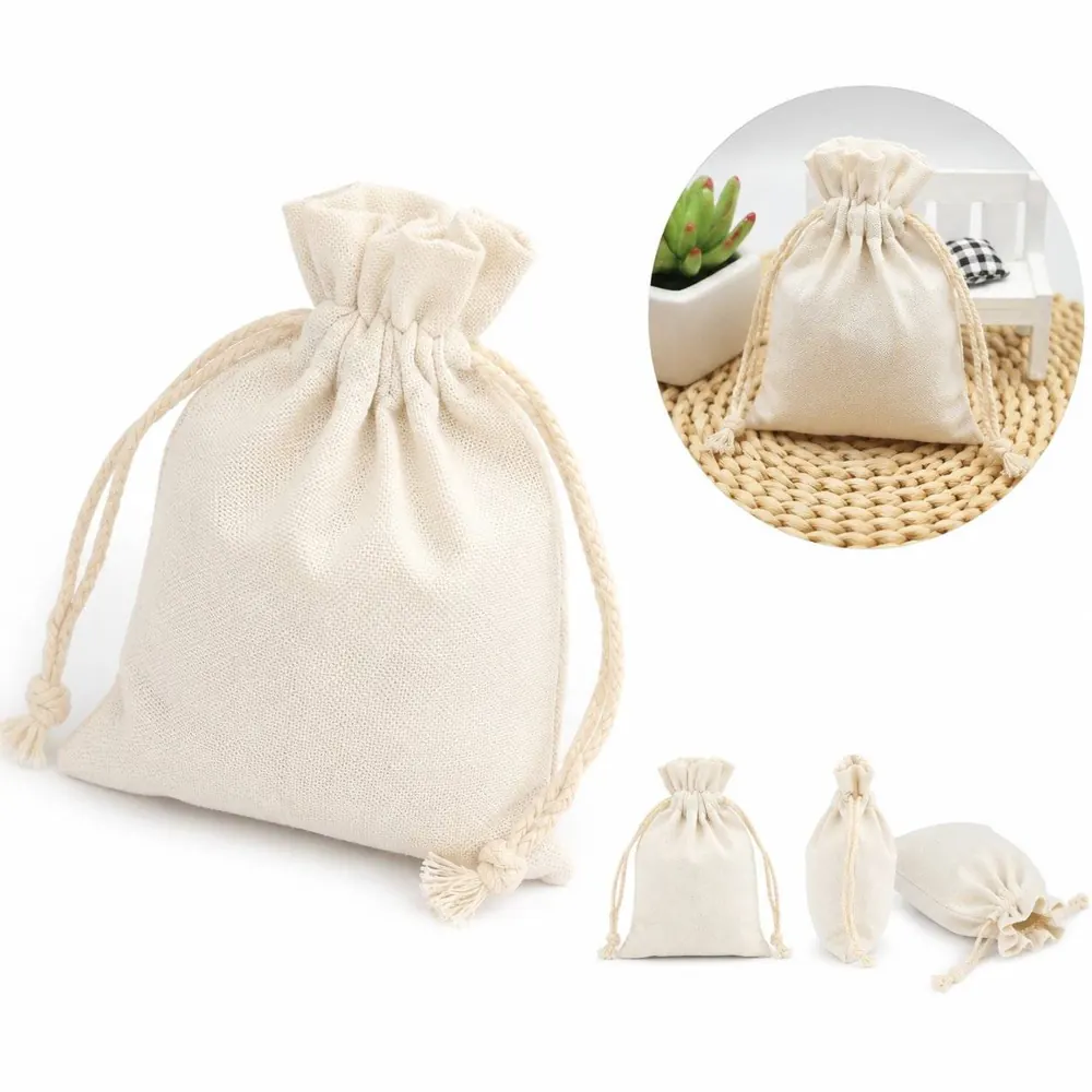 Natural Cotton Drawstring Bags with Easy-Pull Closure 2