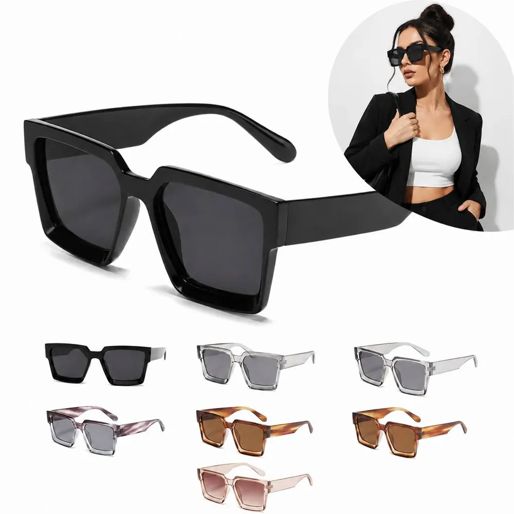 Retro Square Sunglasses UV400 Protection for Women Men 2
