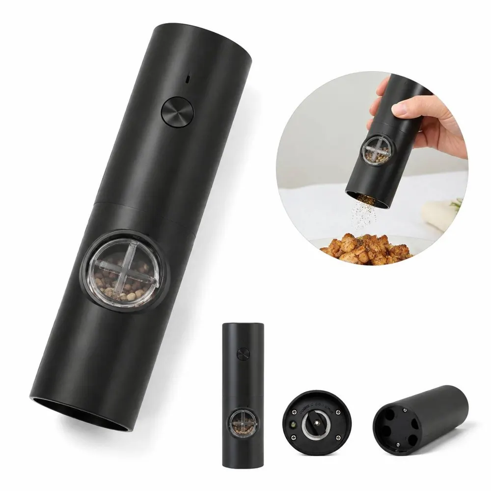 Adjustable Electric Pepper Grinder with LED Light 2