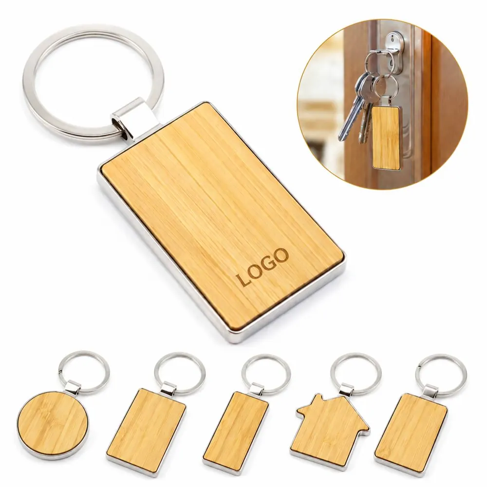 Natural Bamboo Keychain with Secure Loop for Car Keys