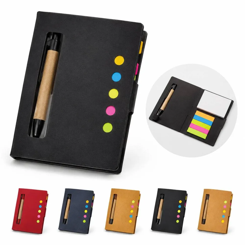 Kraft Paper Notebook with Pen and Sticky Notes for Office 2