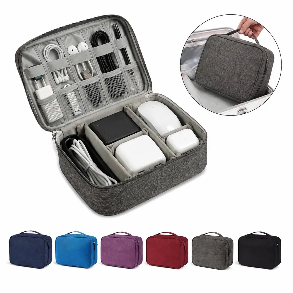 Water-Resistant Digital Cable Organizer Bag, Large Capacity 2