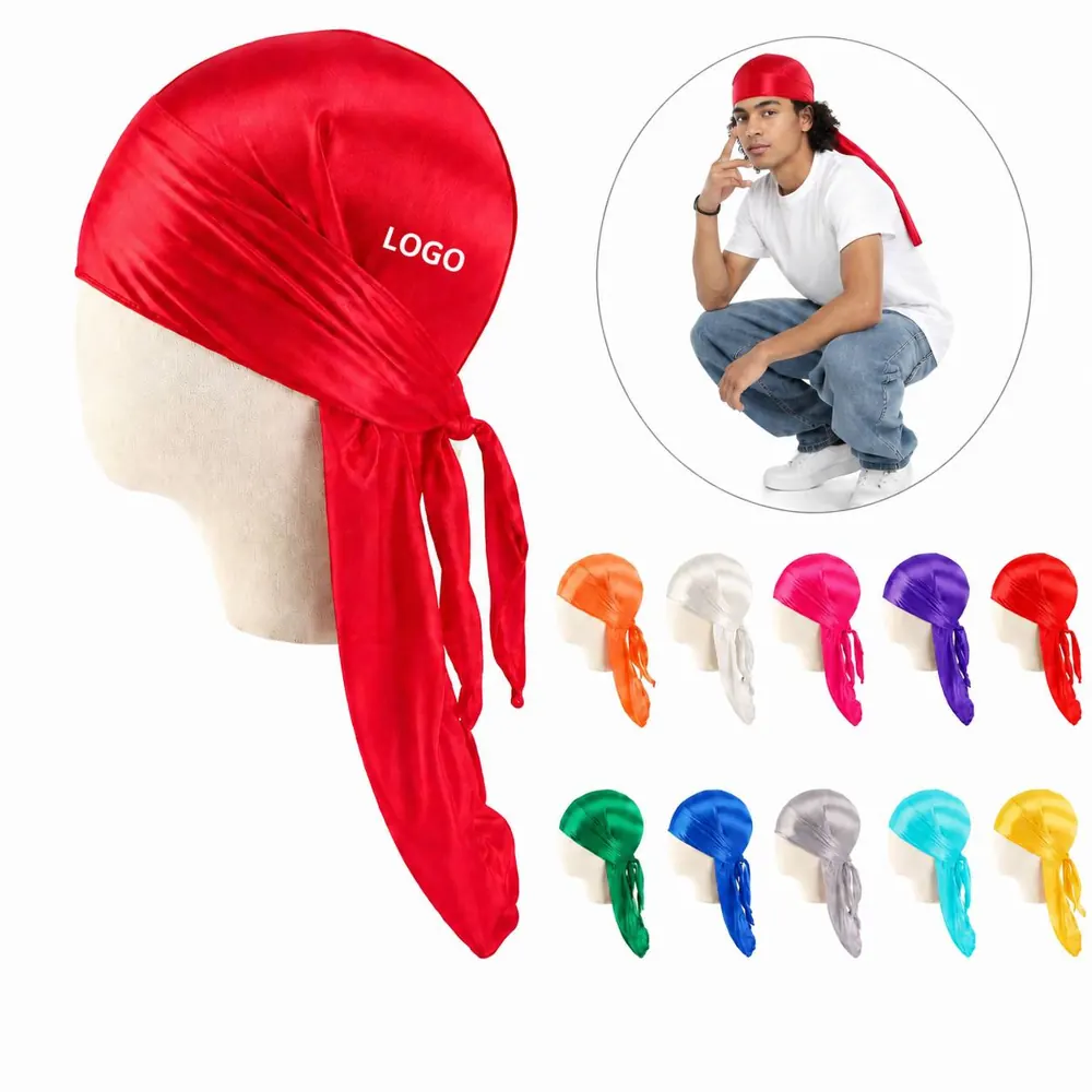 Kids Silk Satin Long Tail Durag for Wave Care