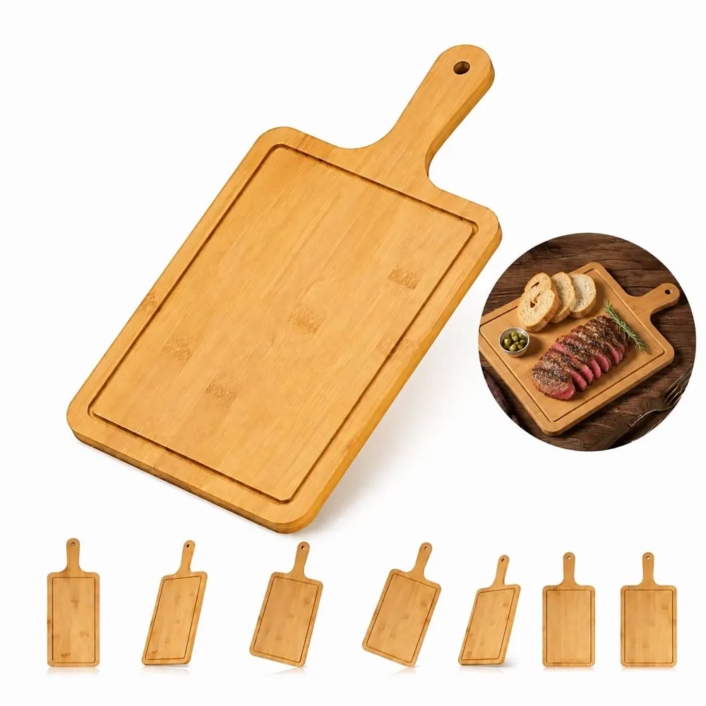 Bamboo Cutting Board with Handle for Kitchen Chopping 2