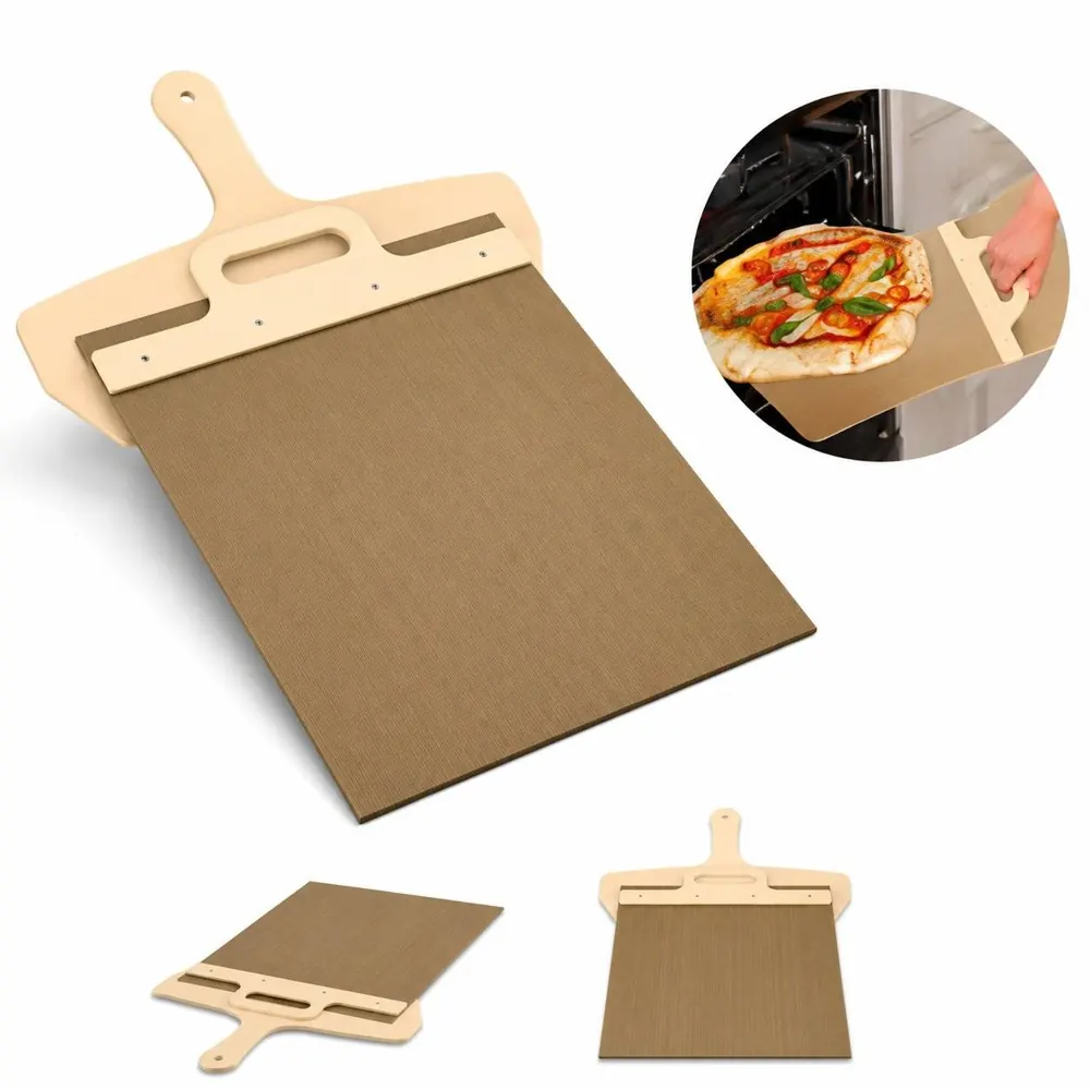 Non-Stick Sliding Pizza Peel with Long Handle for Oven Use 2