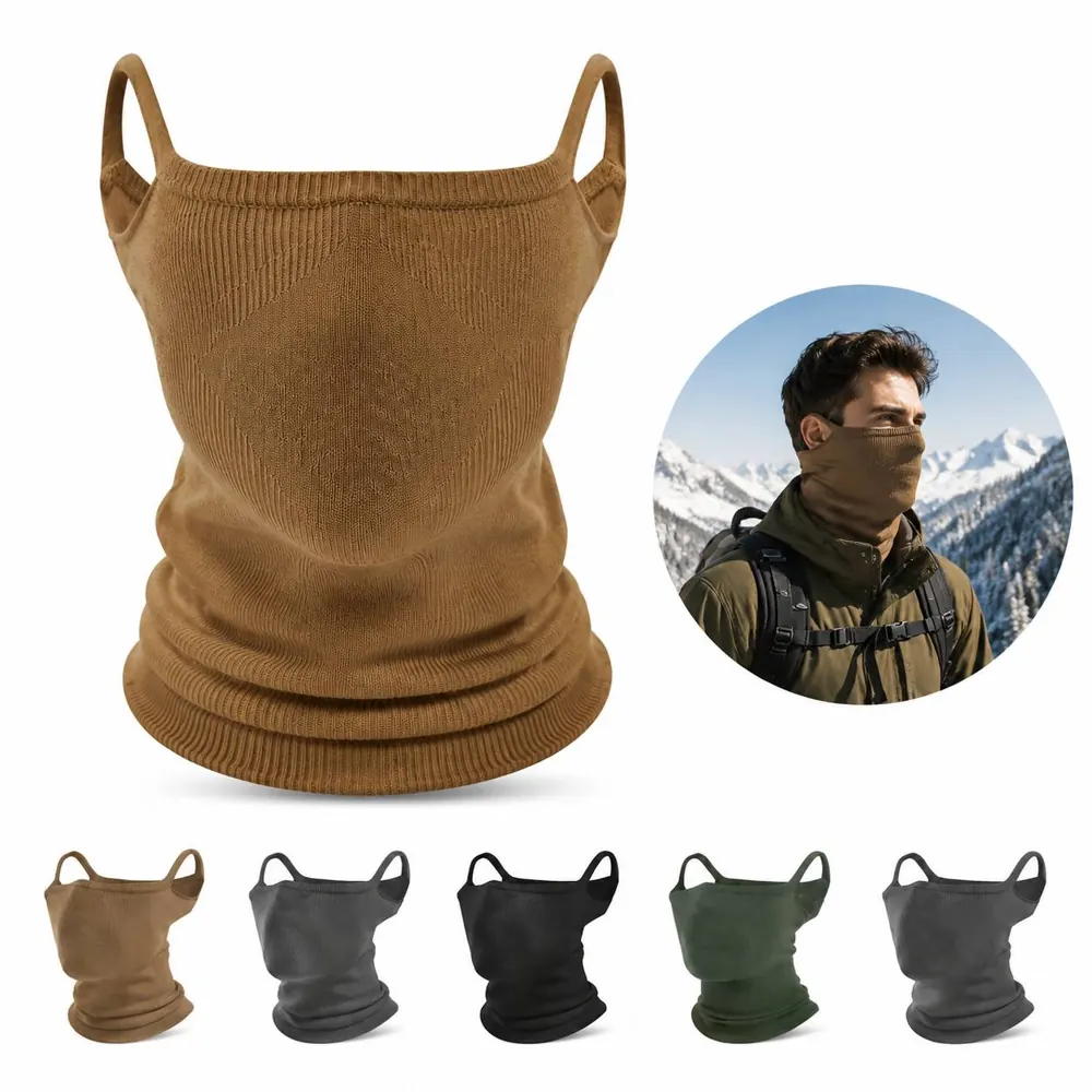 Windproof Thermal Face & Neck Gaiter with Ear Loops 2