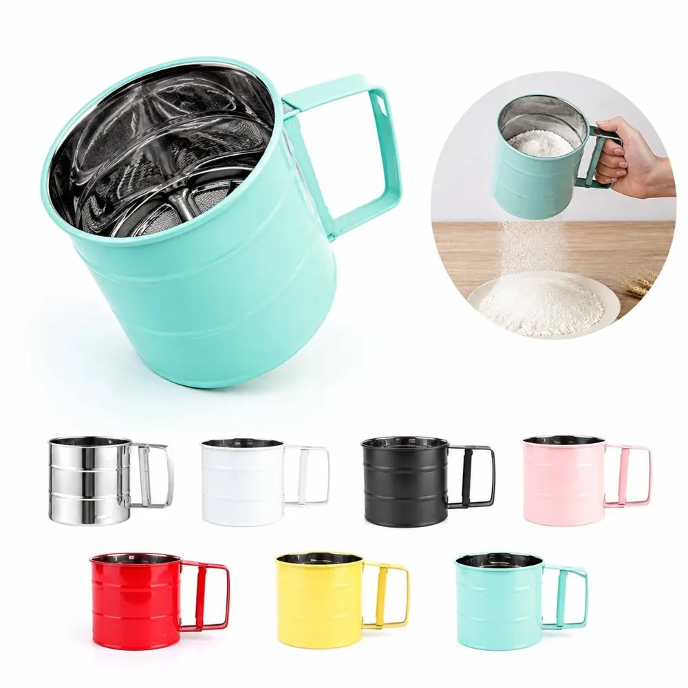 Stainless Steel Hand-Crank Flour Sifter for Baking 2