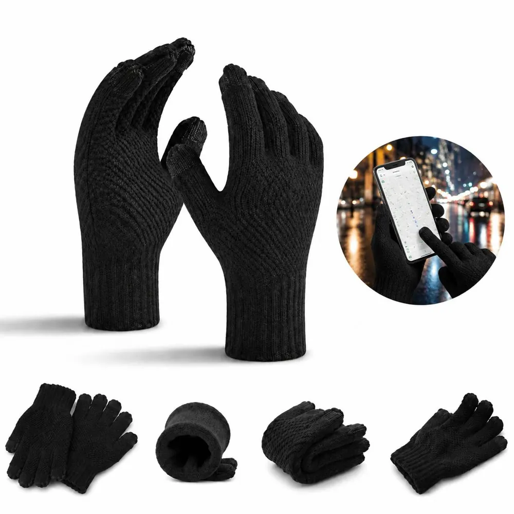 Thickened Velvety Touch Screen Knit Gloves for Smartphones 2