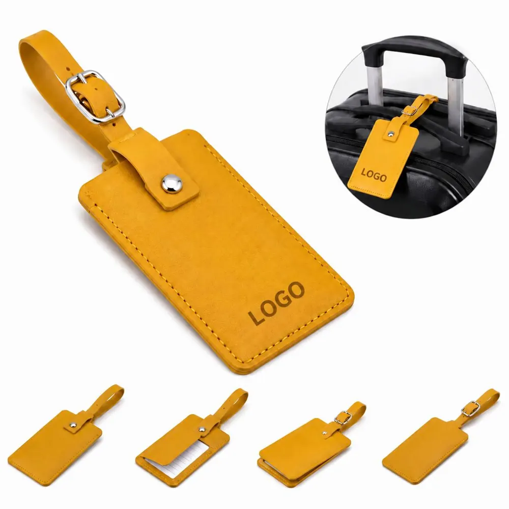 Privacy-Protecting PU Luggage Tag with Sliding Cover