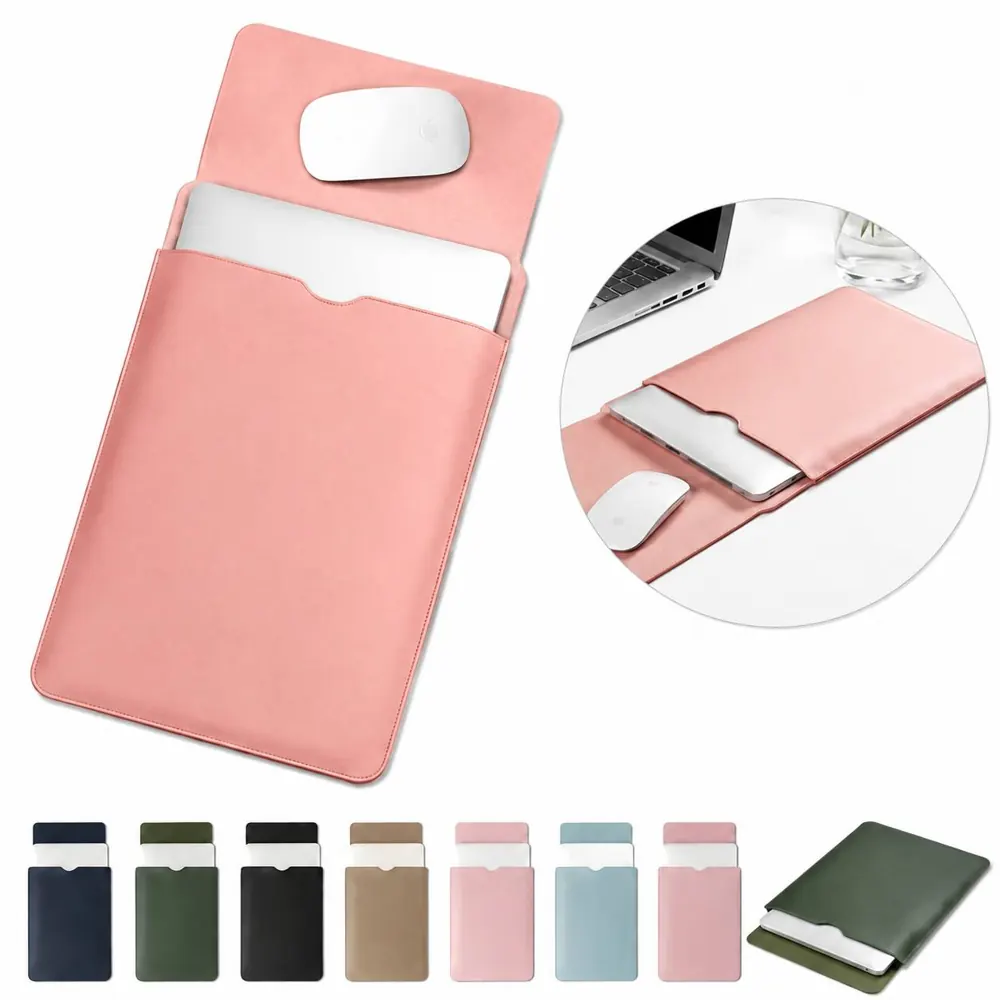 13.3 Inch PU Leather Laptop Sleeve with Soft Lining 2