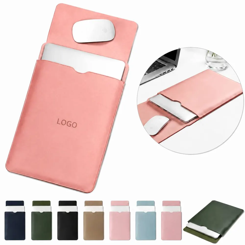 13.3 Inch PU Leather Laptop Sleeve with Soft Lining