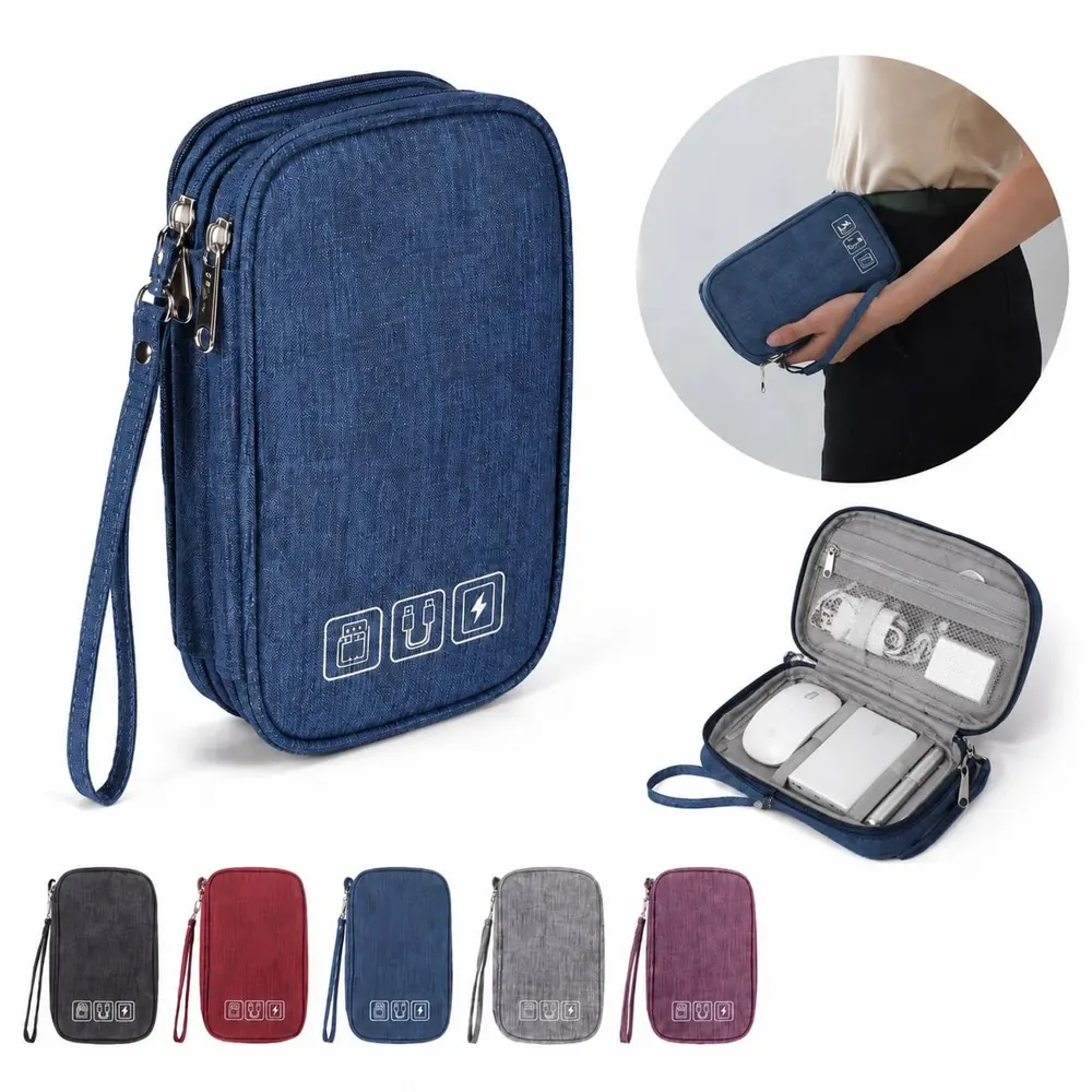 Semi-Flexible Cable Organizer Pouch with Multiple 2