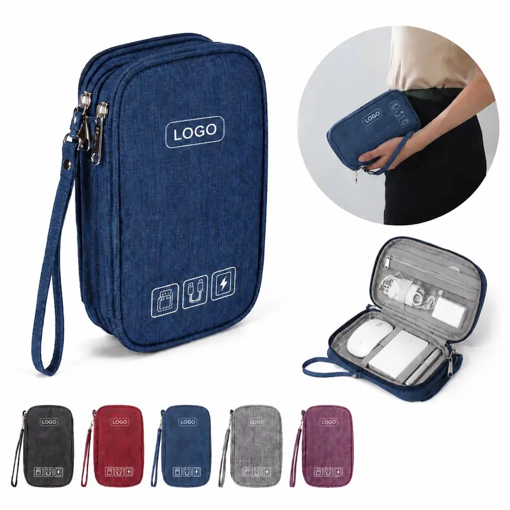 Semi-Flexible Cable Organizer Pouch with Multiple