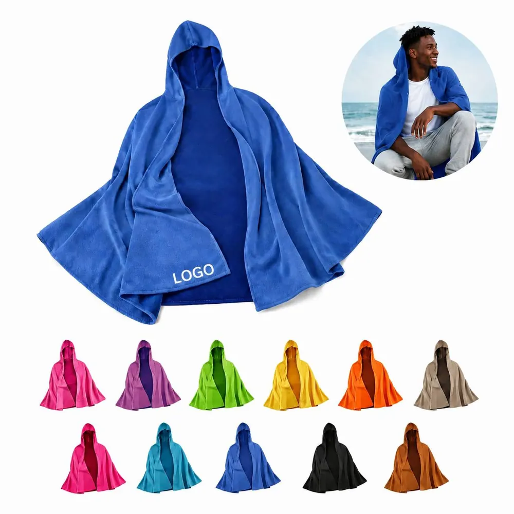 Quick-Dry Hooded Beach Cape Towel for Swimming