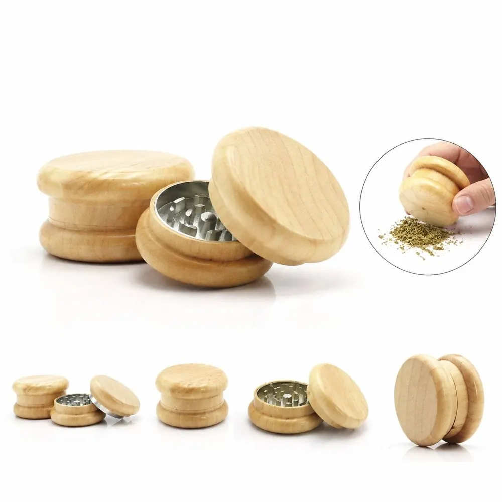 Wooden Cigarette Tobacco Grinder Handcrafted Manual Spice 2