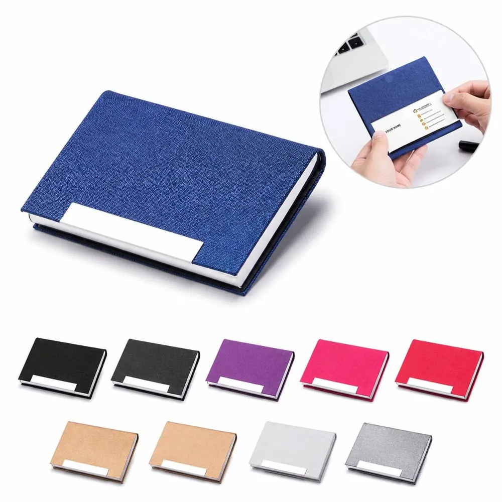 PU Leather Business Card Case Holder, 200 Capacity, Compact 2