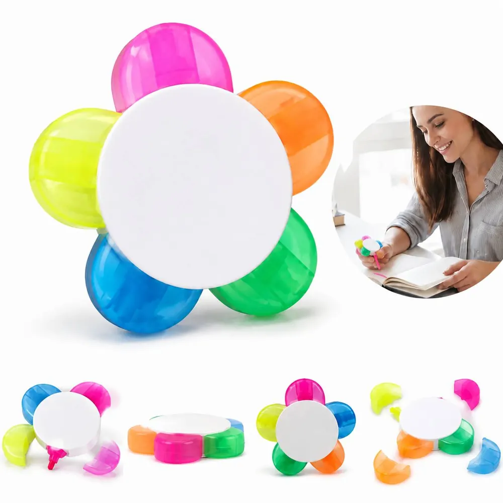 Flower 5-in-1 Highlighter, Petal Tip Fluorescent Marker 2