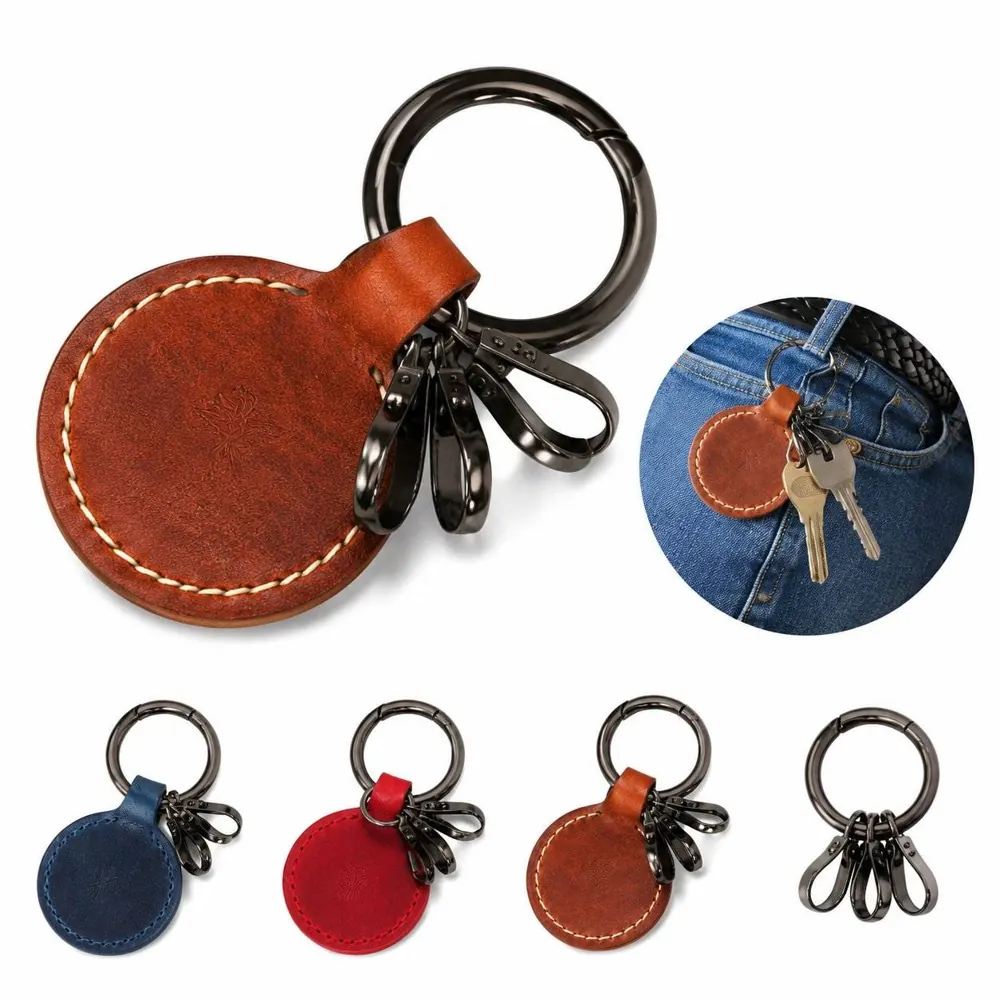 Handcrafted Genuine Leather Keychain with Sturdy Metal Ring 2