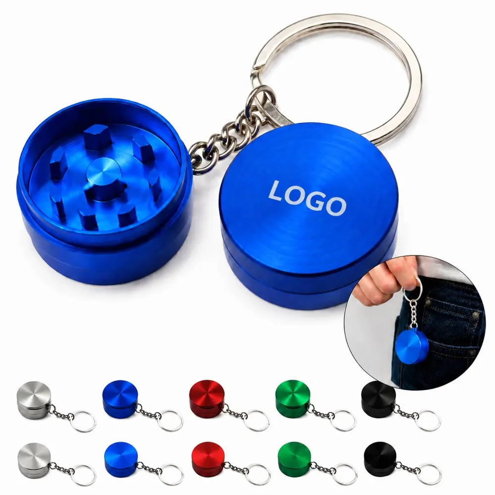Portable 2-Layer Keychain Spice Grinder for Fine or Coarse