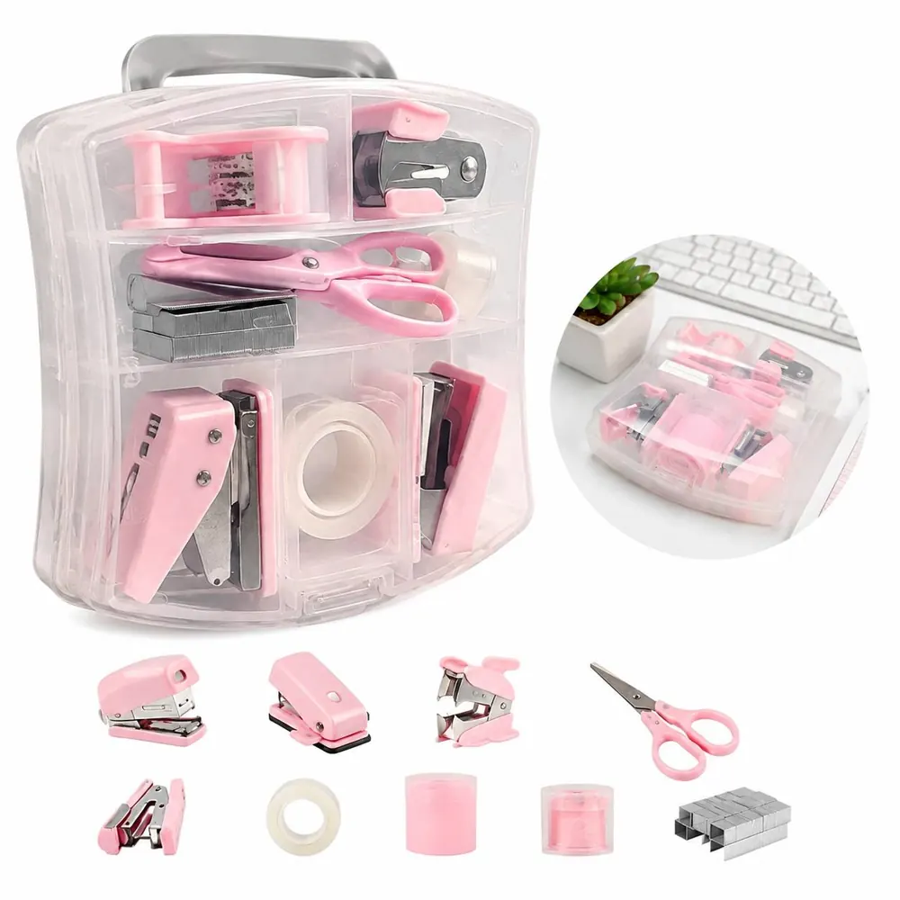 Compact Office Supply Kit with Scissors, Stapler, and Tape 2