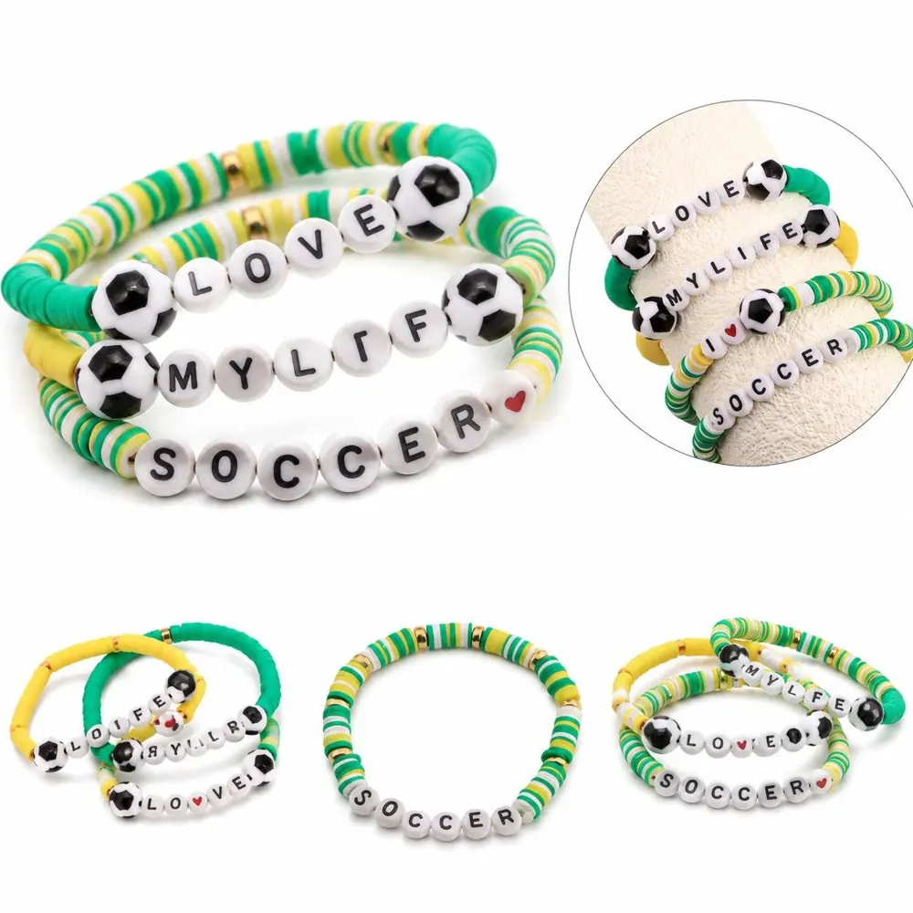Elastic Letter Friendship Bracelets for Football Team Spirit 2