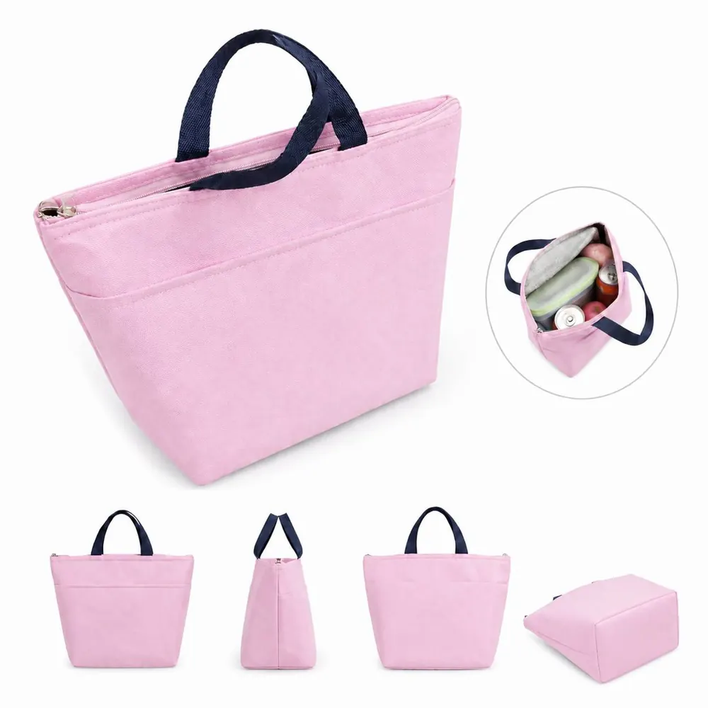 Oxford Cloth Insulated Lunch Bag Handheld Portable Food 2