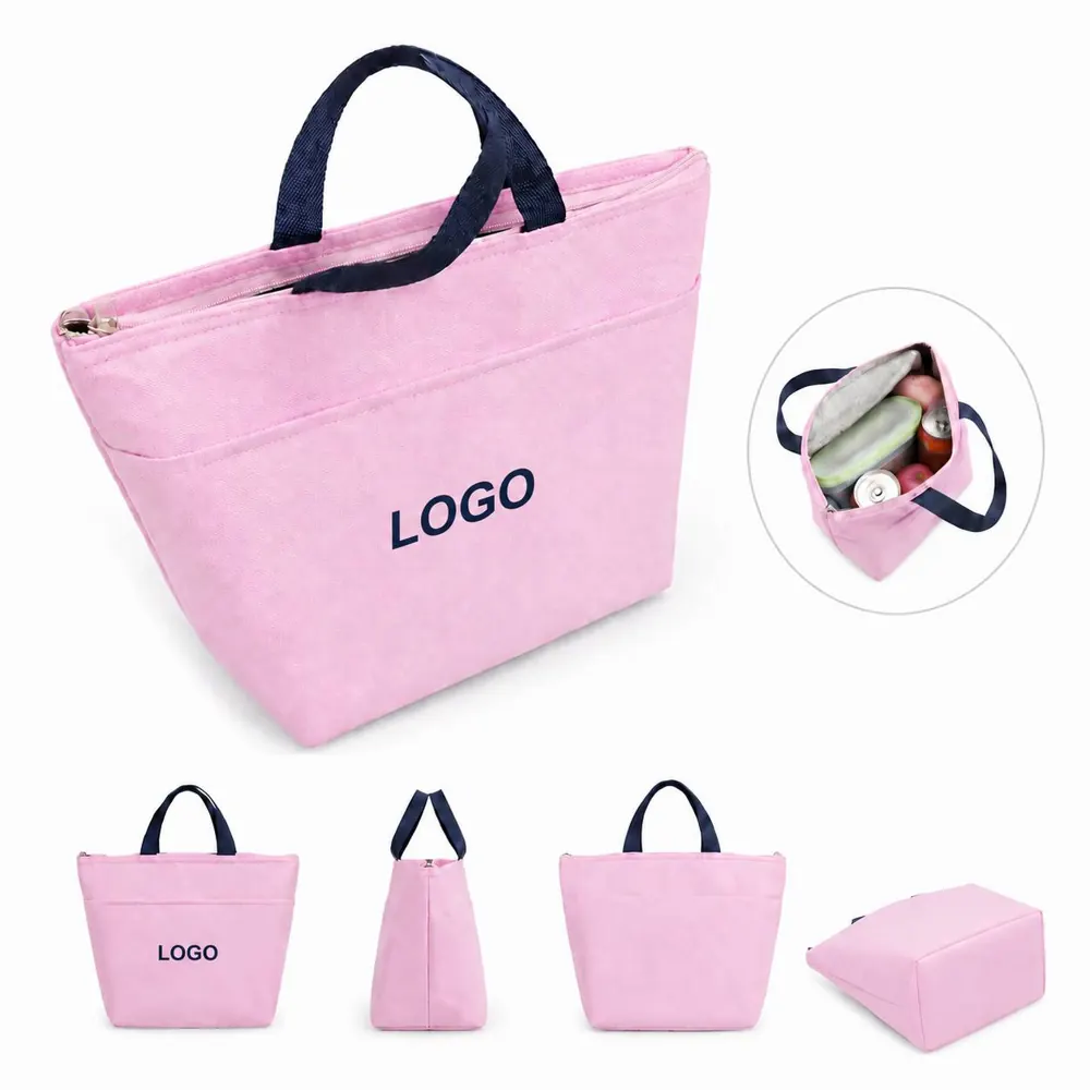 Oxford Cloth Insulated Lunch Bag Handheld Portable Food