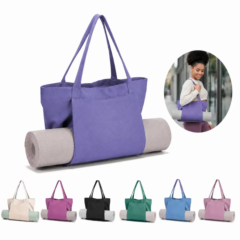 Canvas Yoga Mat Bag with Adjustable Shoulder Strap 2