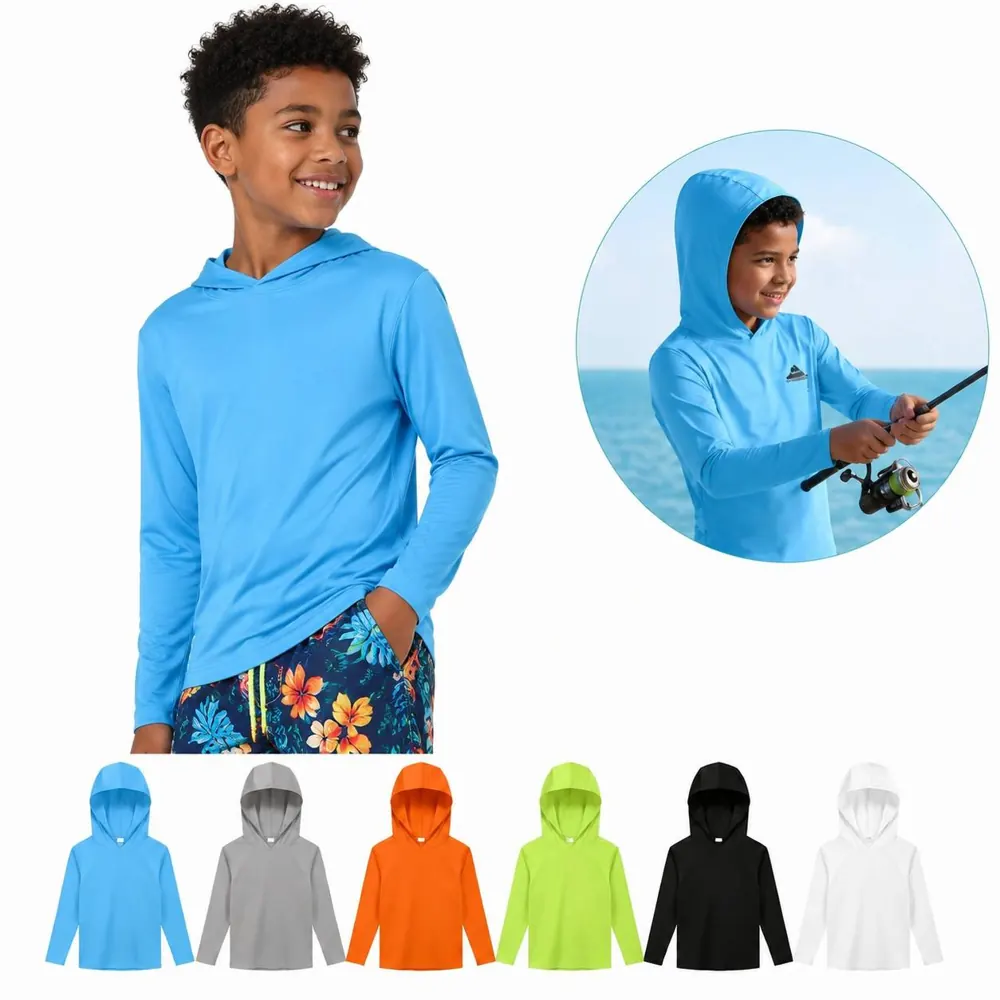 Kids UPF 50+ Sun Protection Hoodie for Outdoor Play 2