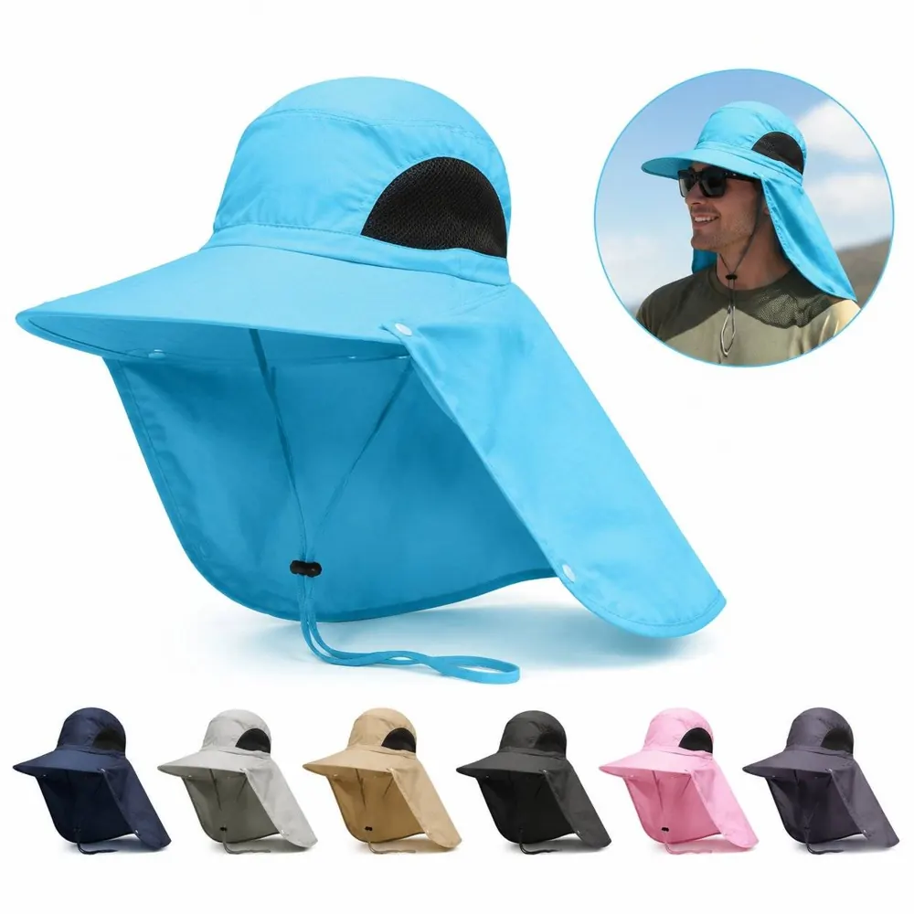 UPF 50+ Sun Hat with Neck Flap for Men Women Outdoor 2