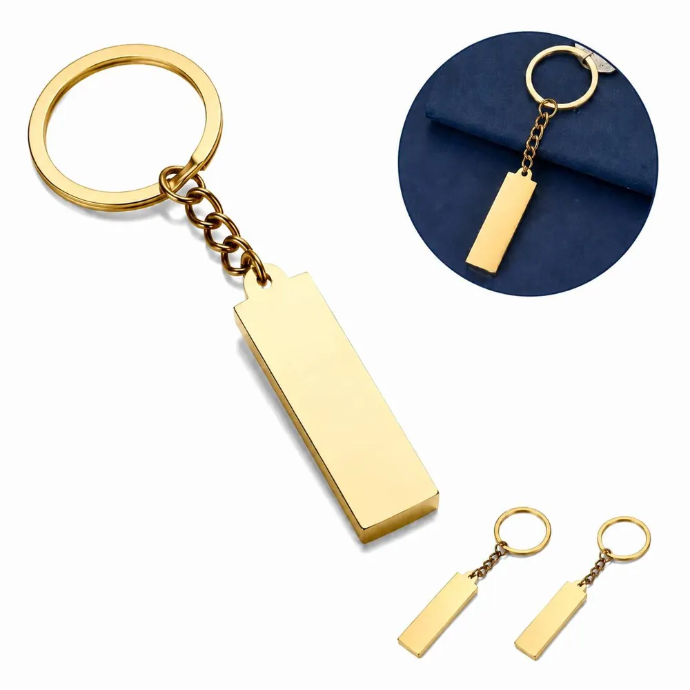 Luxury Gold Bar Keychain - Realistic Metallic Finish 2
