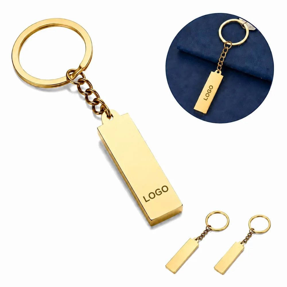 Luxury Gold Bar Keychain - Realistic Metallic Finish