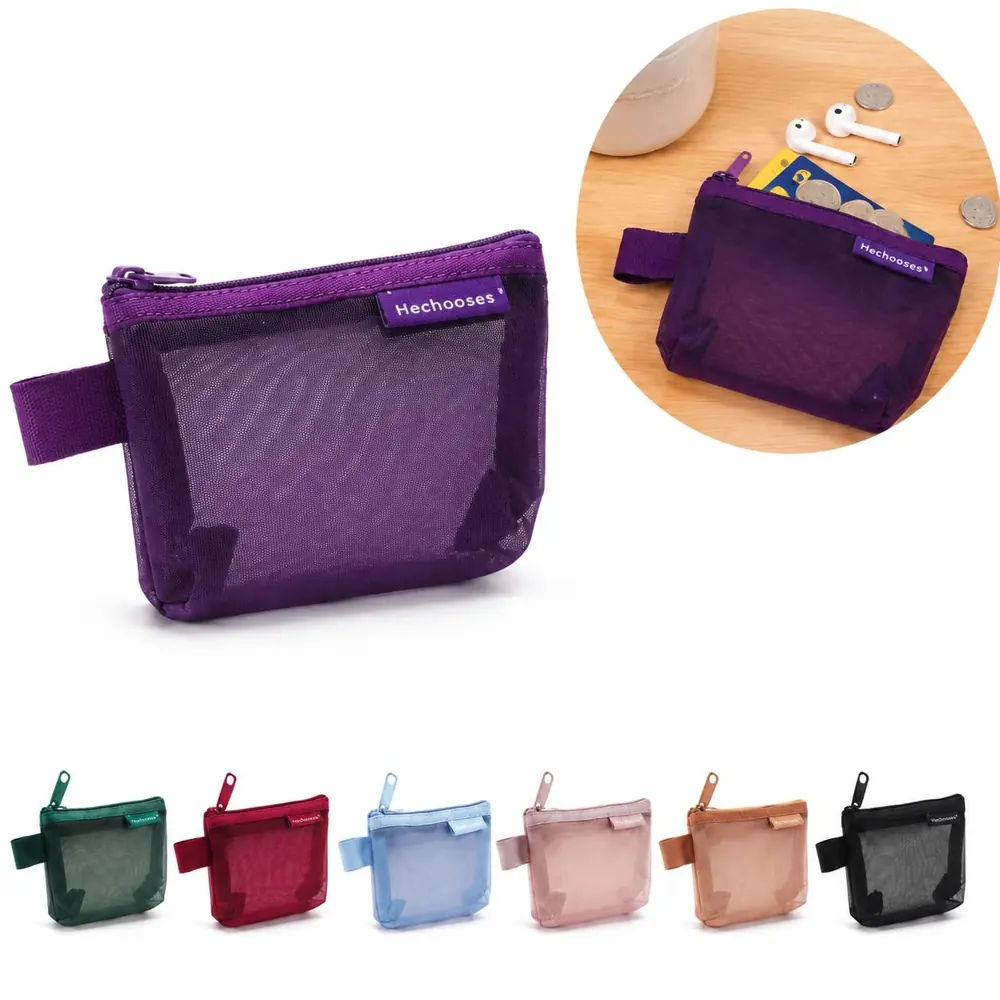 Transparent Mesh Coin Purse with Secure Zipper, Compact 2