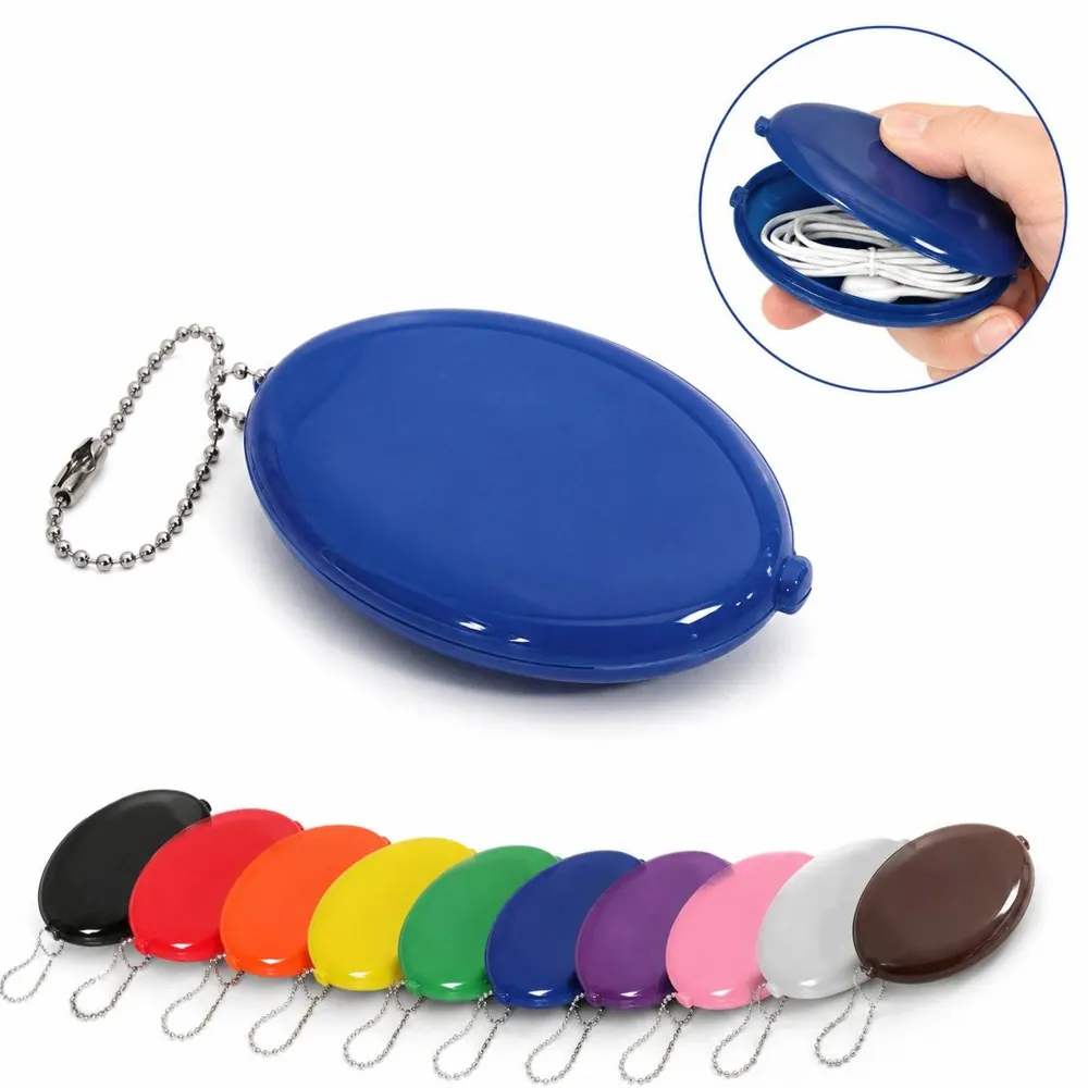 PVC Coin Pouch with Chain, Waterproof Zippered Mini Wallet 2