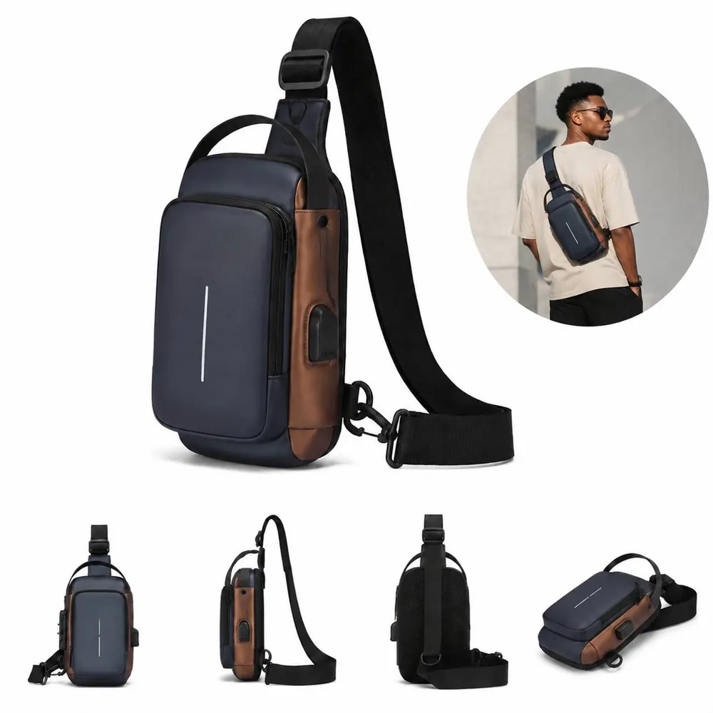 Men's Anti-Theft Crossbody Sling Bag with Cut-Resistant 2