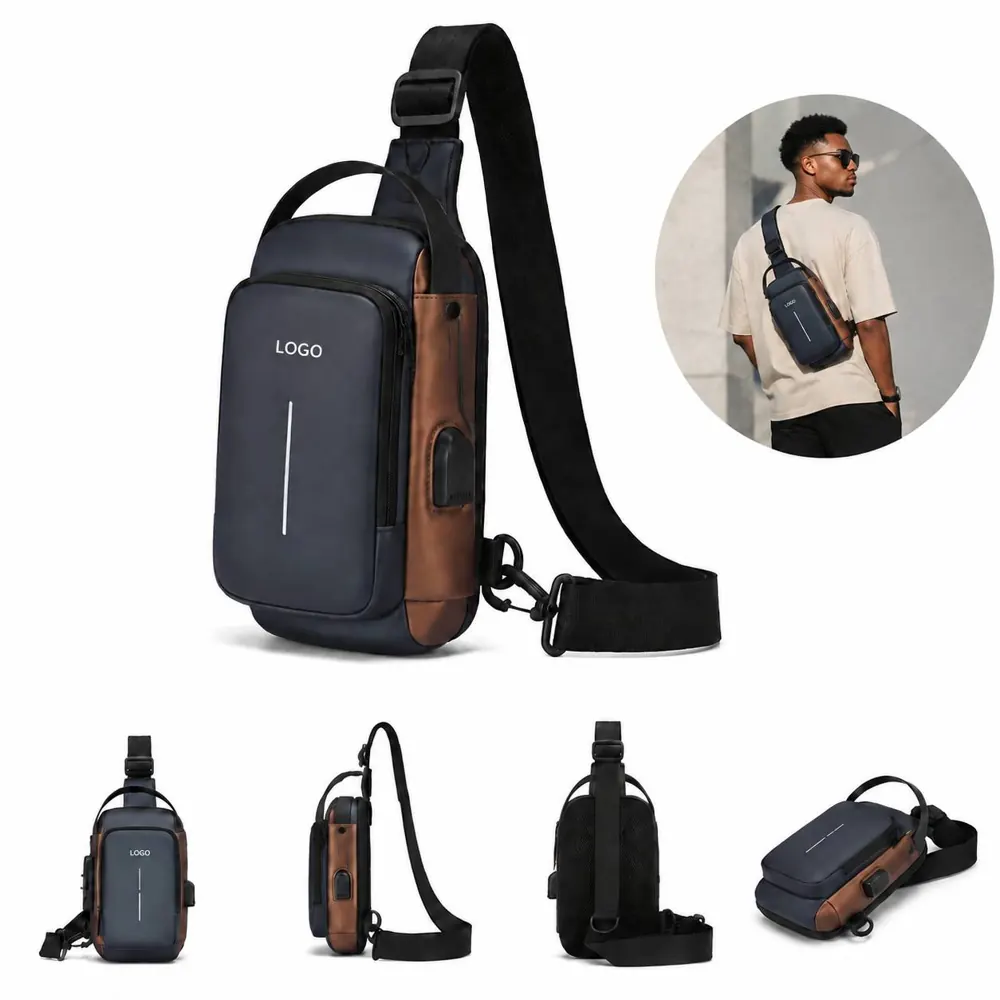 Men's Anti-Theft Crossbody Sling Bag with Cut-Resistant