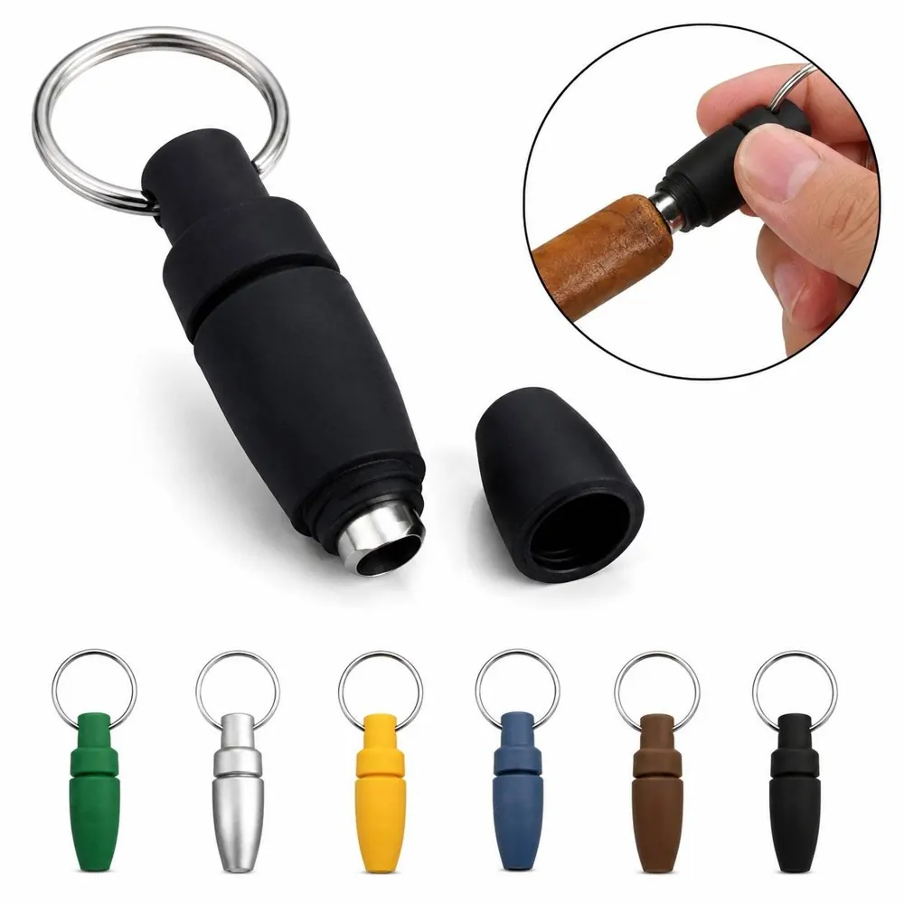 Plastic Keyring Cigar Punch, Capsule Shape Portable Hole 2