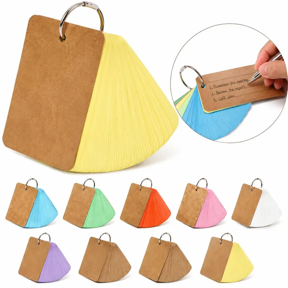 5-Color Spiral Flashcard Organizer, Durable Study Tool 2