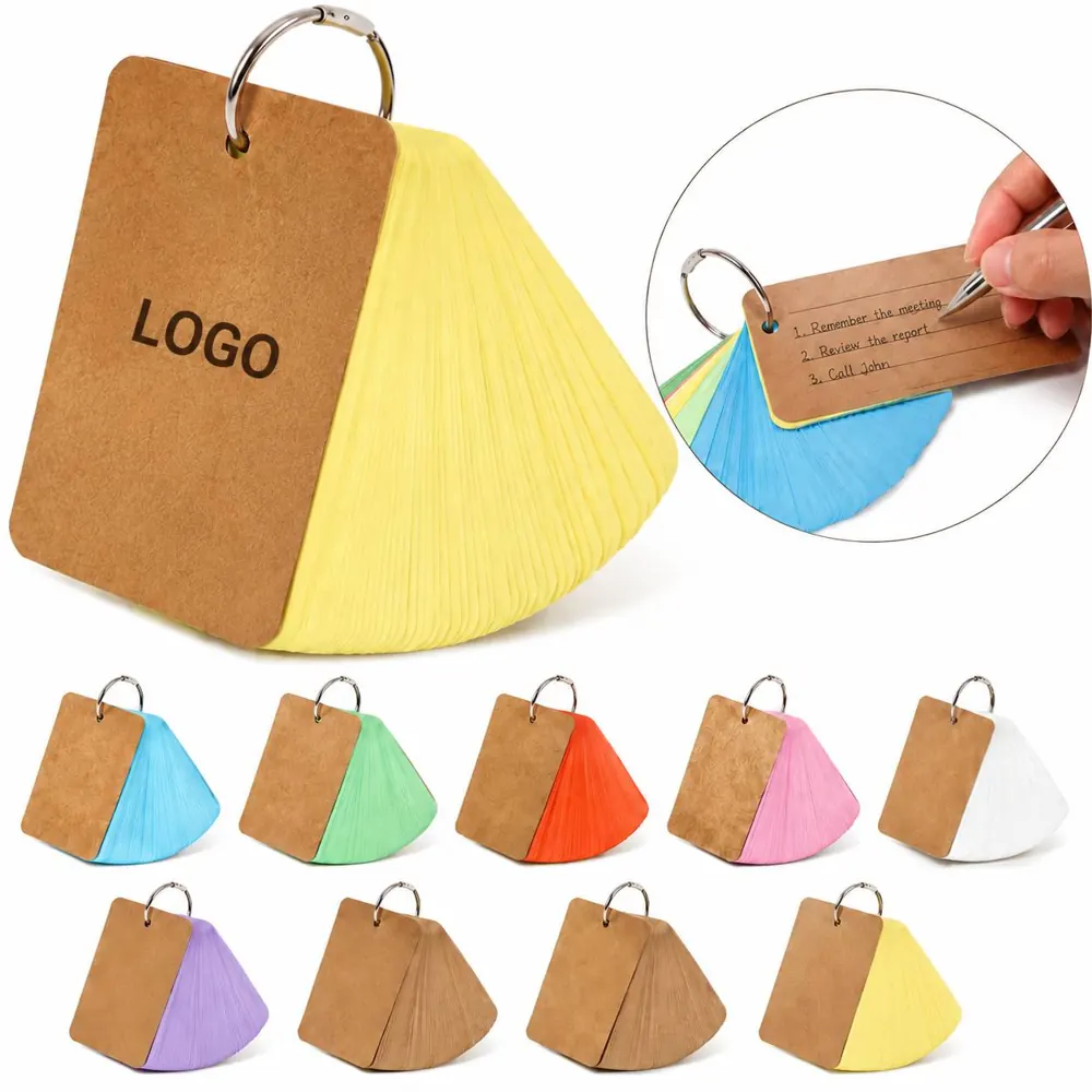 5-Color Spiral Flashcard Organizer, Durable Study Tool