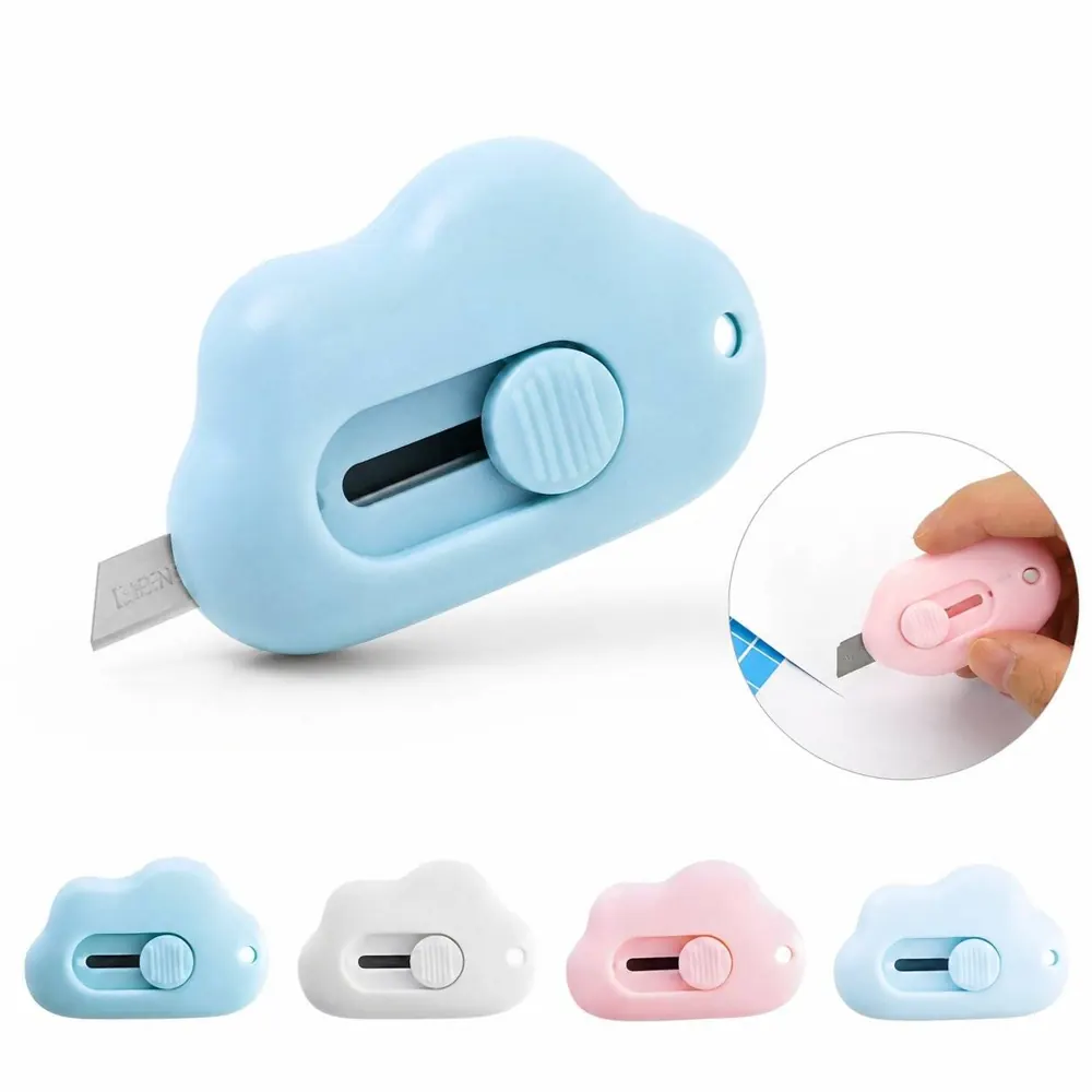 Cloud Shape Box Cutter Keychain with Retractable Blade 2