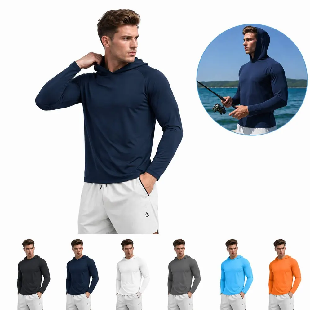 Men's UPF 50+ Hooded Sun Shirt for Hiking 2
