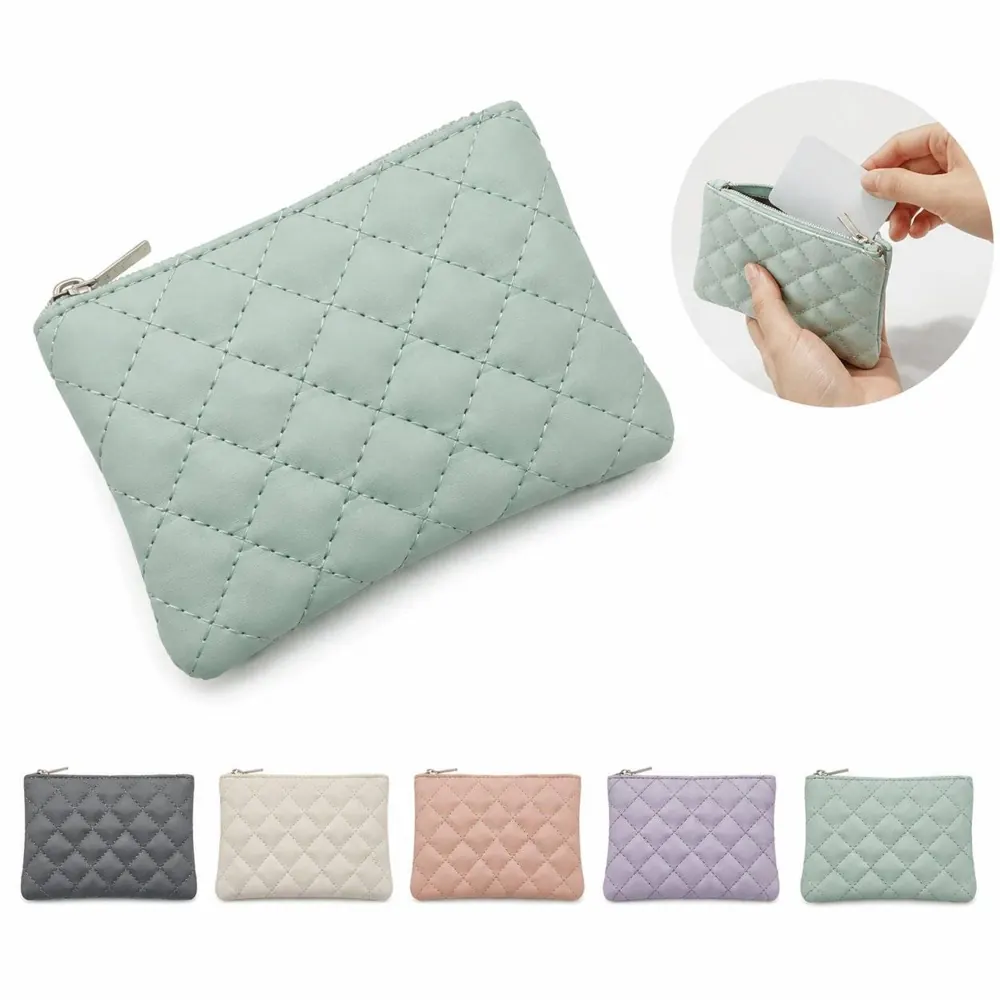 Waterproof PU Leather Zip Coin Purse with Card Slots 2