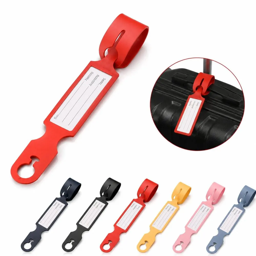 Custom PU Leather Luggage Tag with Transparent Window 2