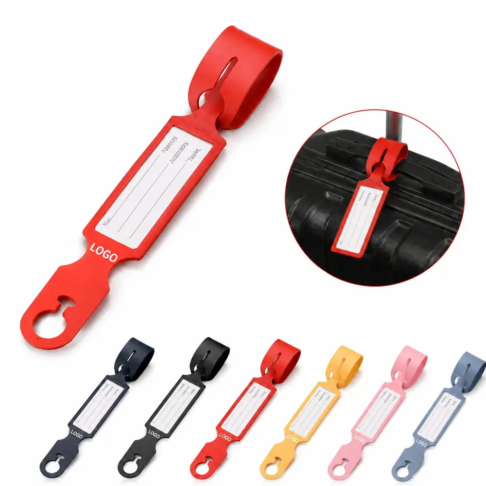 Custom PU Leather Luggage Tag with Transparent Window