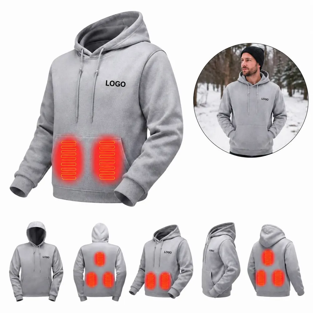 3-Heat Electric Hoodie with Battery-Powered Adjustable