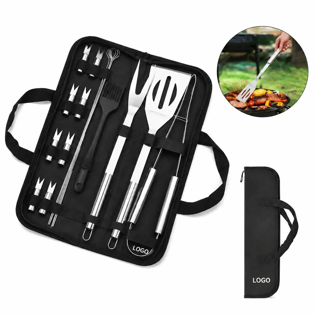 16-Piece Stainless Steel BBQ Tool Set with Ergonomic Handles